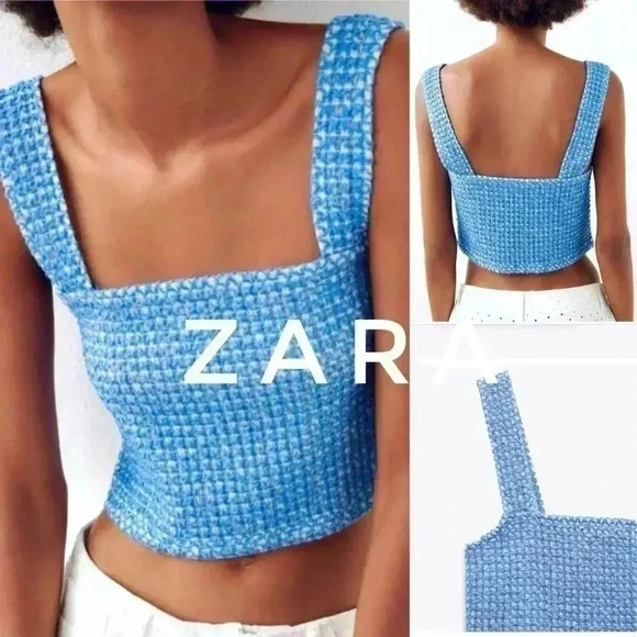 Zara Tops - BNWOT Zara TEXTURED CROP SLEEVELESS TOP SIZE  M